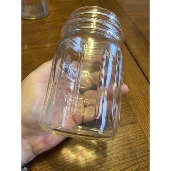 Vintage Mason Jar Ball Perfect Mason Pint Ribs 1930s 1940s Marked #5 On Bottom - Picture 3 of 4